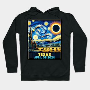 Texas Total Solar Eclipse 2024 Starry Night Hoodie